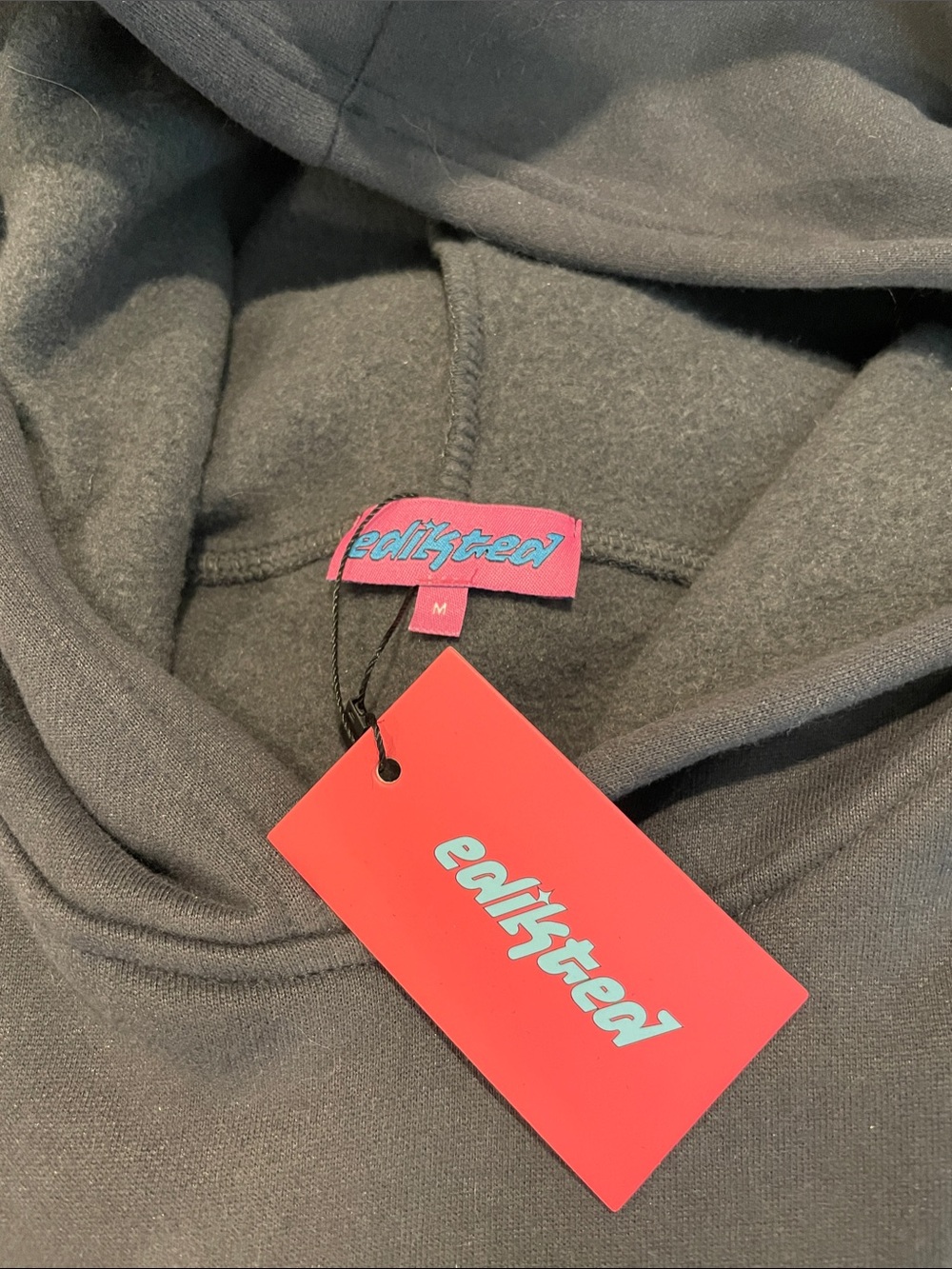 Brand New!!!  Edikted Dark Gray Crewneck Sweatshirt with Pink Tag